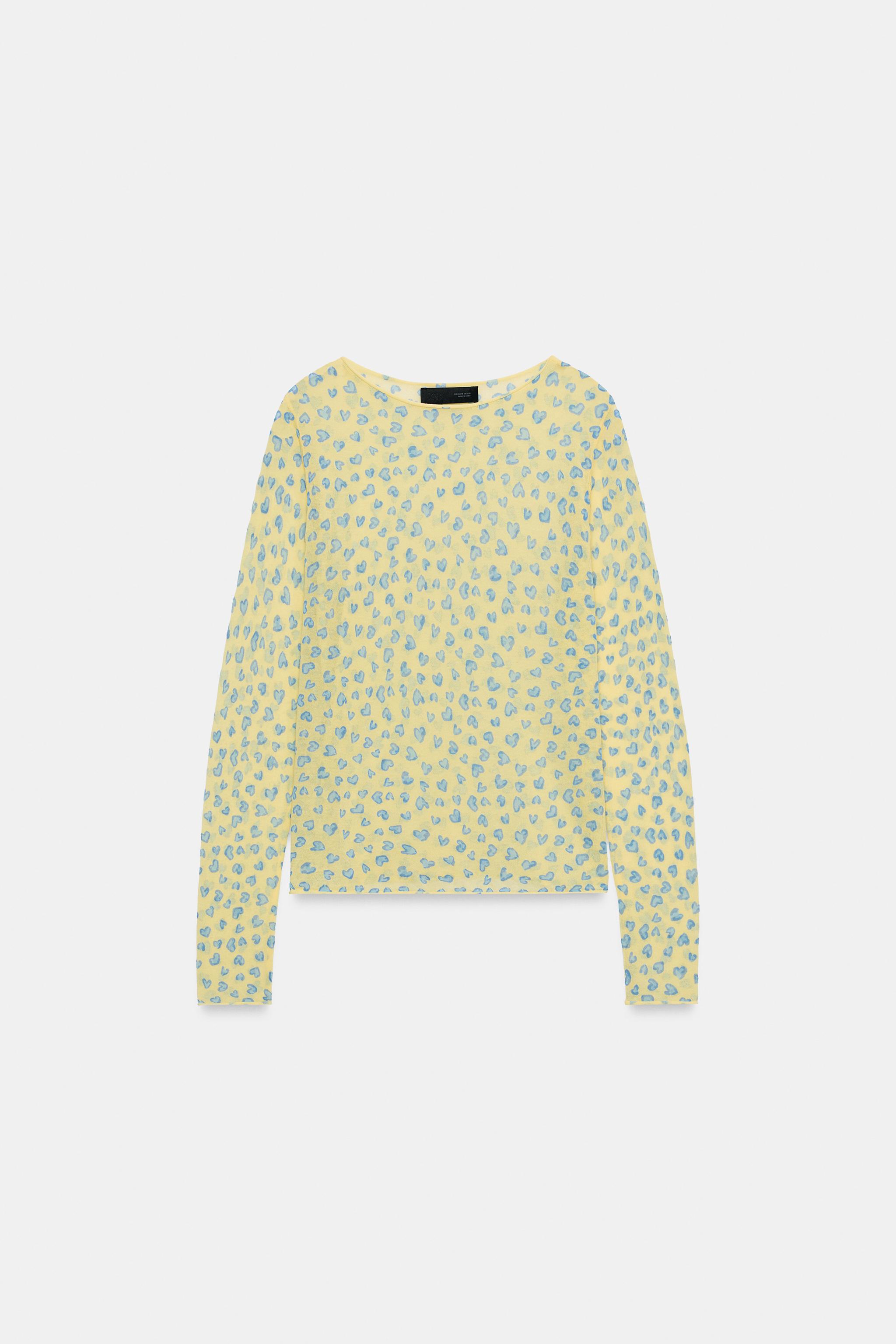 SHEER HEART KNIT TOP
